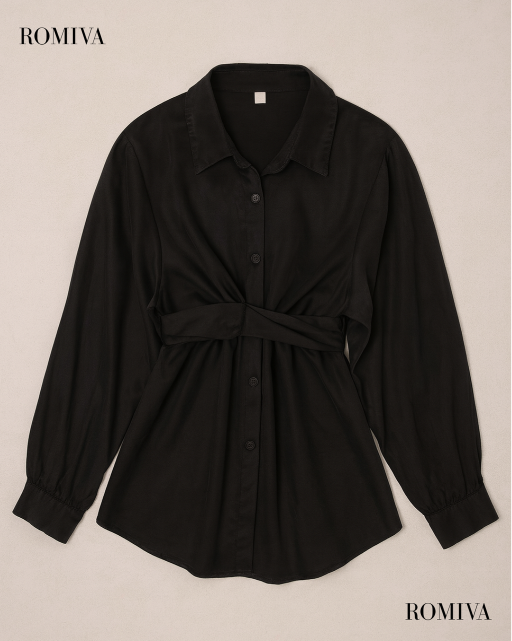 Tencel Signature Blouse - Beige/Black