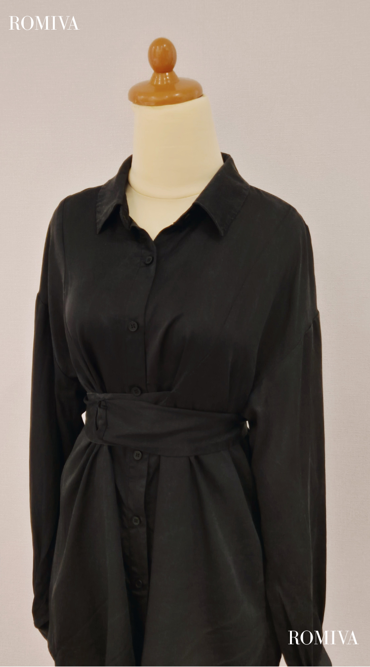 Tencel Signature Blouse - Beige/Black