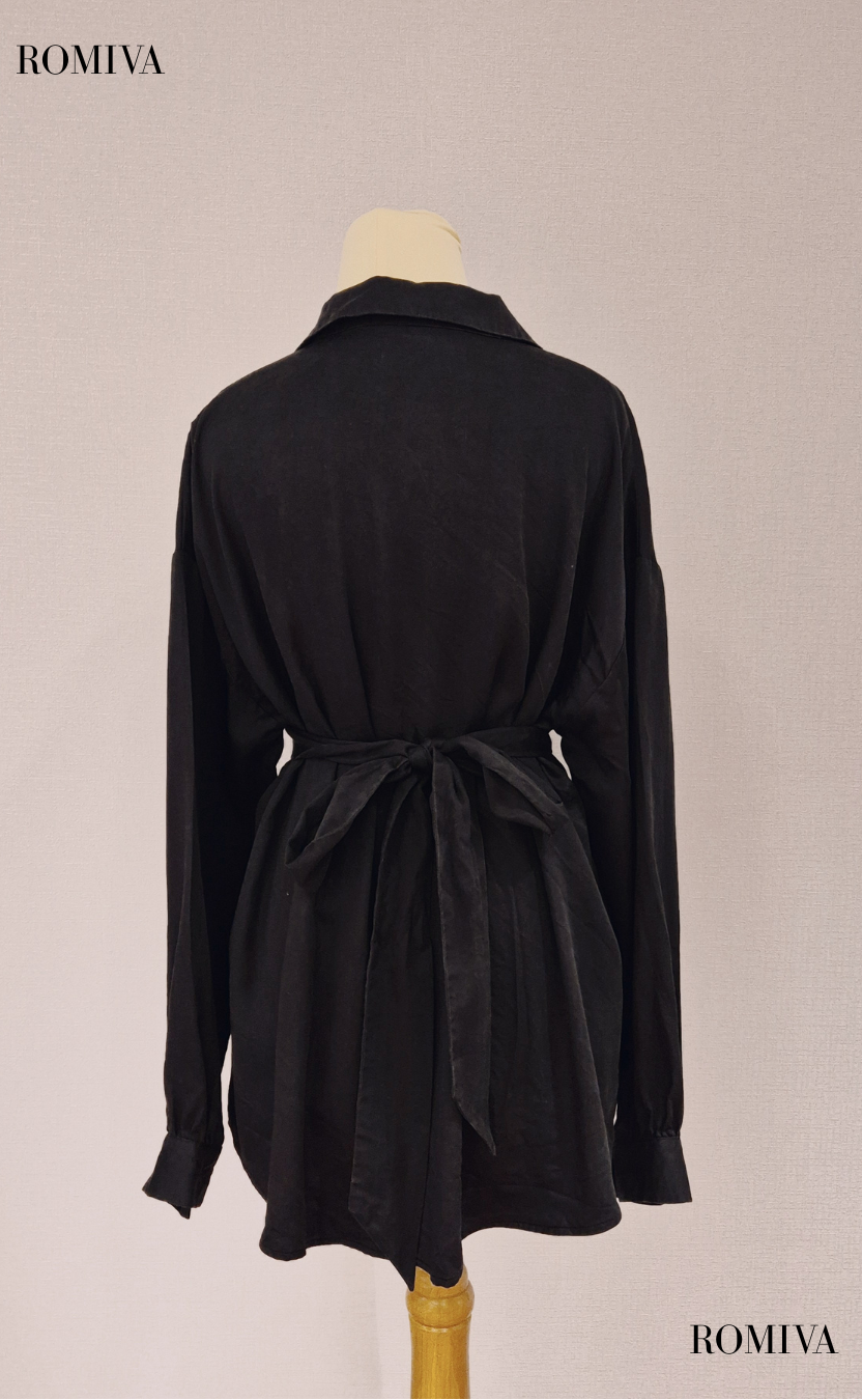 Tencel Signature Blouse - Beige/Black